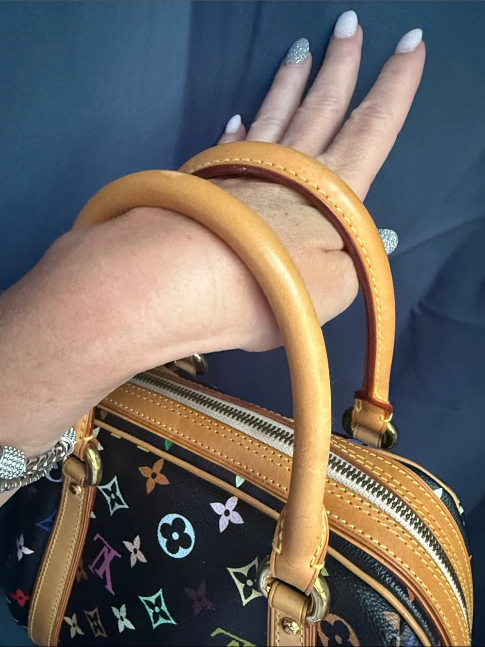 Louis Vuitton Black Murakami Multicolor Monogram Satchel Priscilla